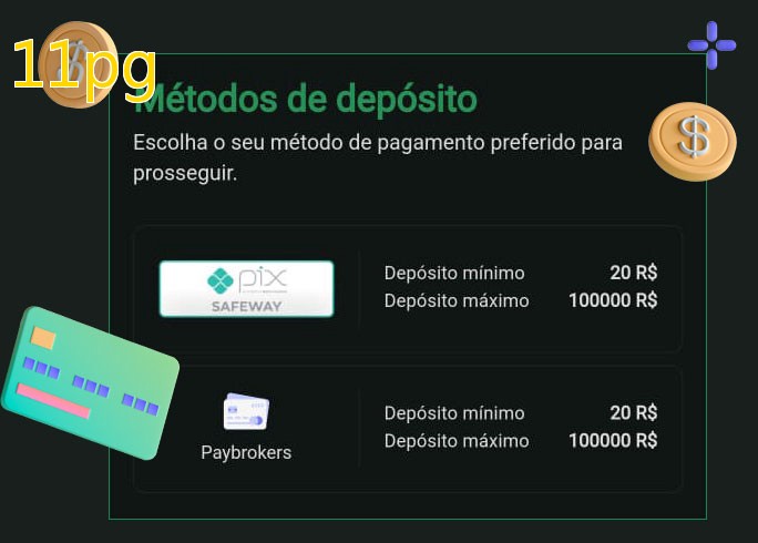 O cassino 11pgbet oferece uma grande variedade de métodos de pagamento